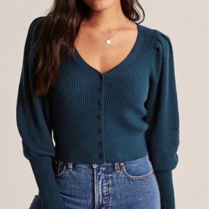 Abercrombie & Fitch Puff Sleeve Cardigan